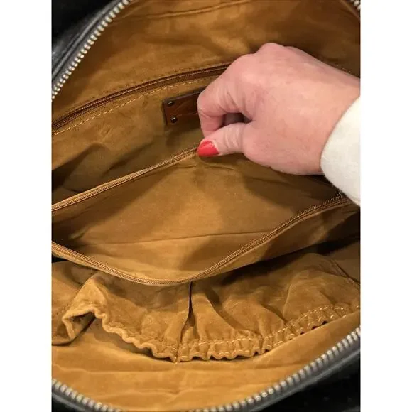 Patricia‎ Nash Macellara Oval Satchel Heritage black Leather Shoulder bag Purse - Picture 15 of 16